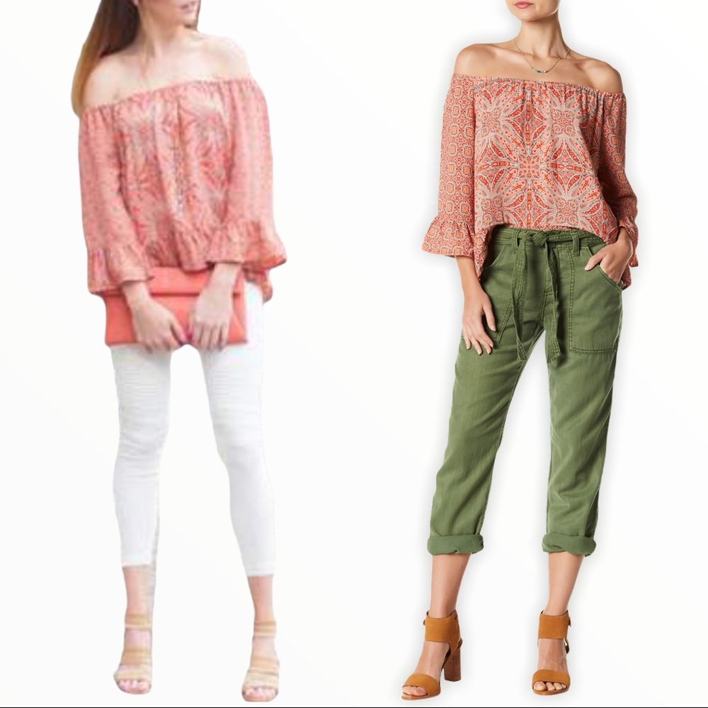 Sanctuary Womans Peach Boho Top S